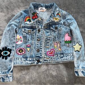 Lola and The Boys Kids Patchwork  Blue Denim Jacket Size 6